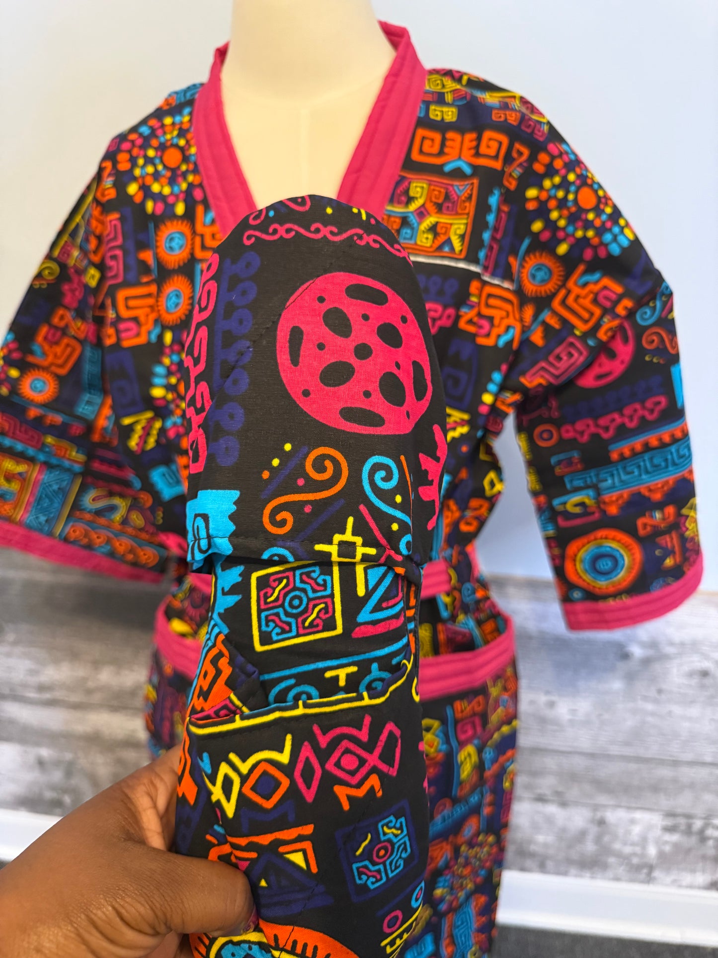 Peignoir & Pantoufle - Rose & Multicolore - Unisexe - Lemah Canada