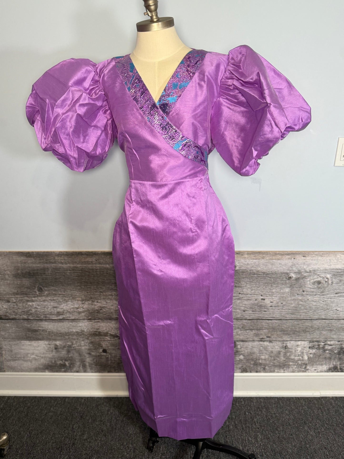 Women's 2-Piece Dress Set – Boubou + Scarf | Luxury Brocade Lemah | Purple