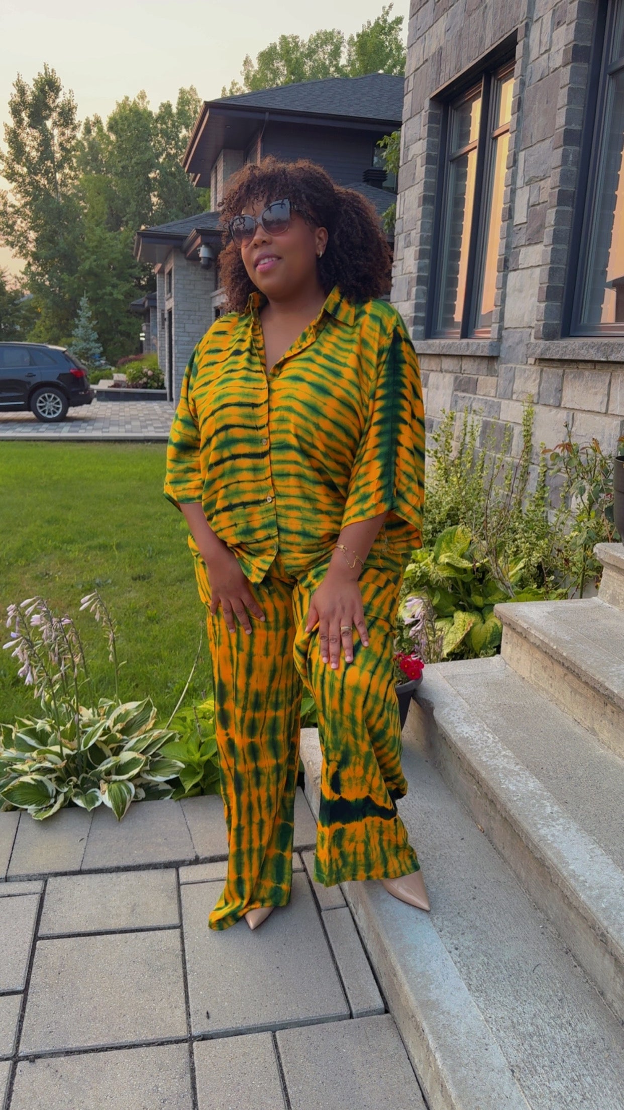 XL - XXL - Chemise & Pantalon - Jaune & Vert