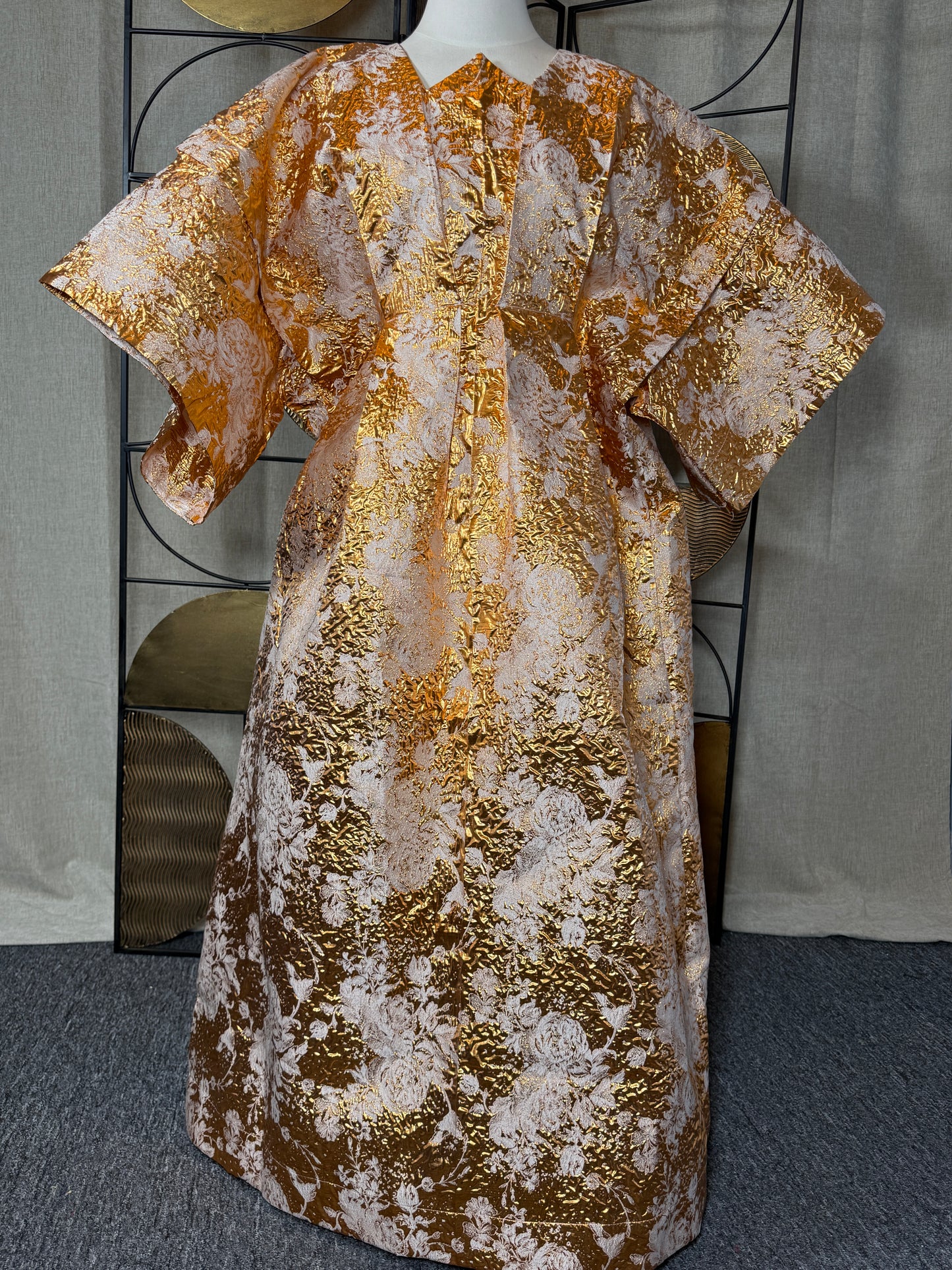 AURAYA Boubou | Gold Brocade 3-Piece Set – One Size Fits All | Lemah Canada