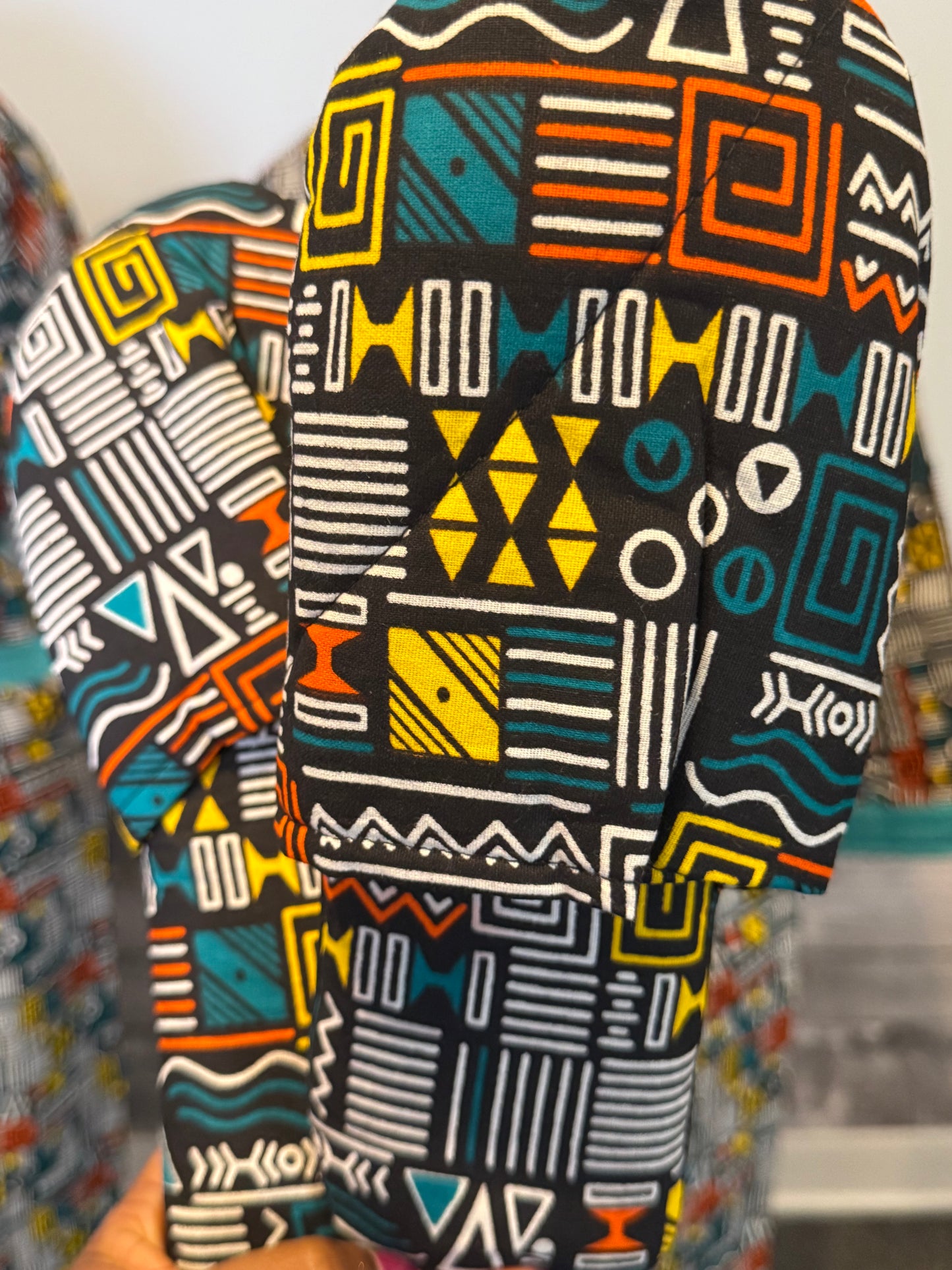 Peignoir mixte Lemah – Bleu & Multicolore-Peignoir & Pantoufles