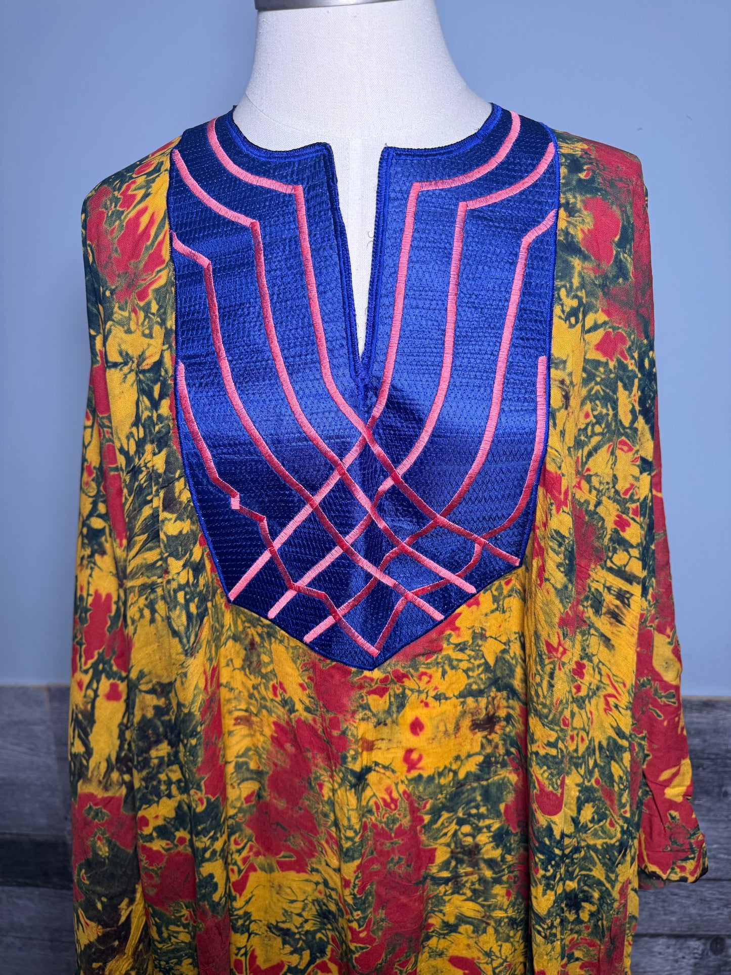 Boubou unique - Mode Africaine - Lemah Canada - Bleu Jaune