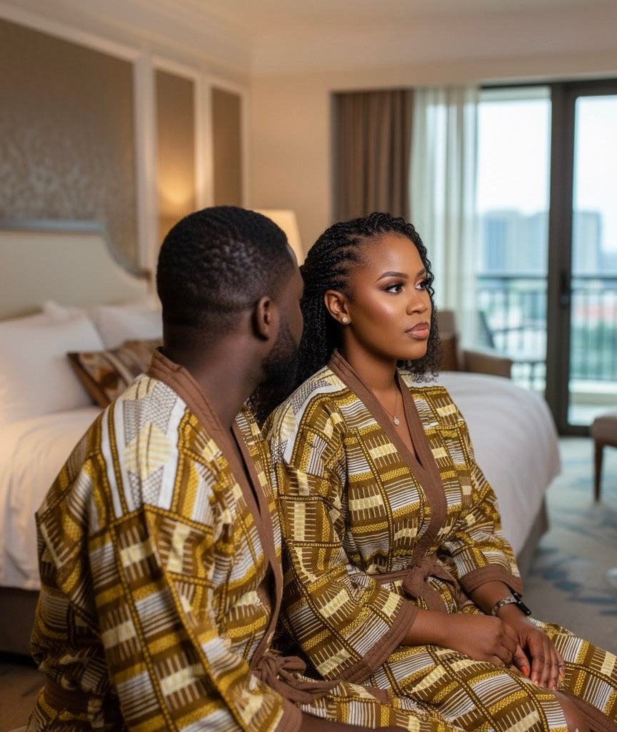 Lemah Unisex Brown &amp; Beige Bathrobe &amp; Slippers – Unisex, elegant and comfortable