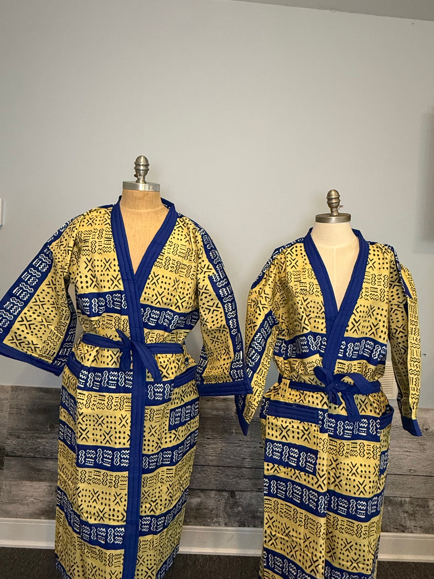 Peignoir Unisexe Lemah - Jaune & Bleu - Peignoir & Pantoufles