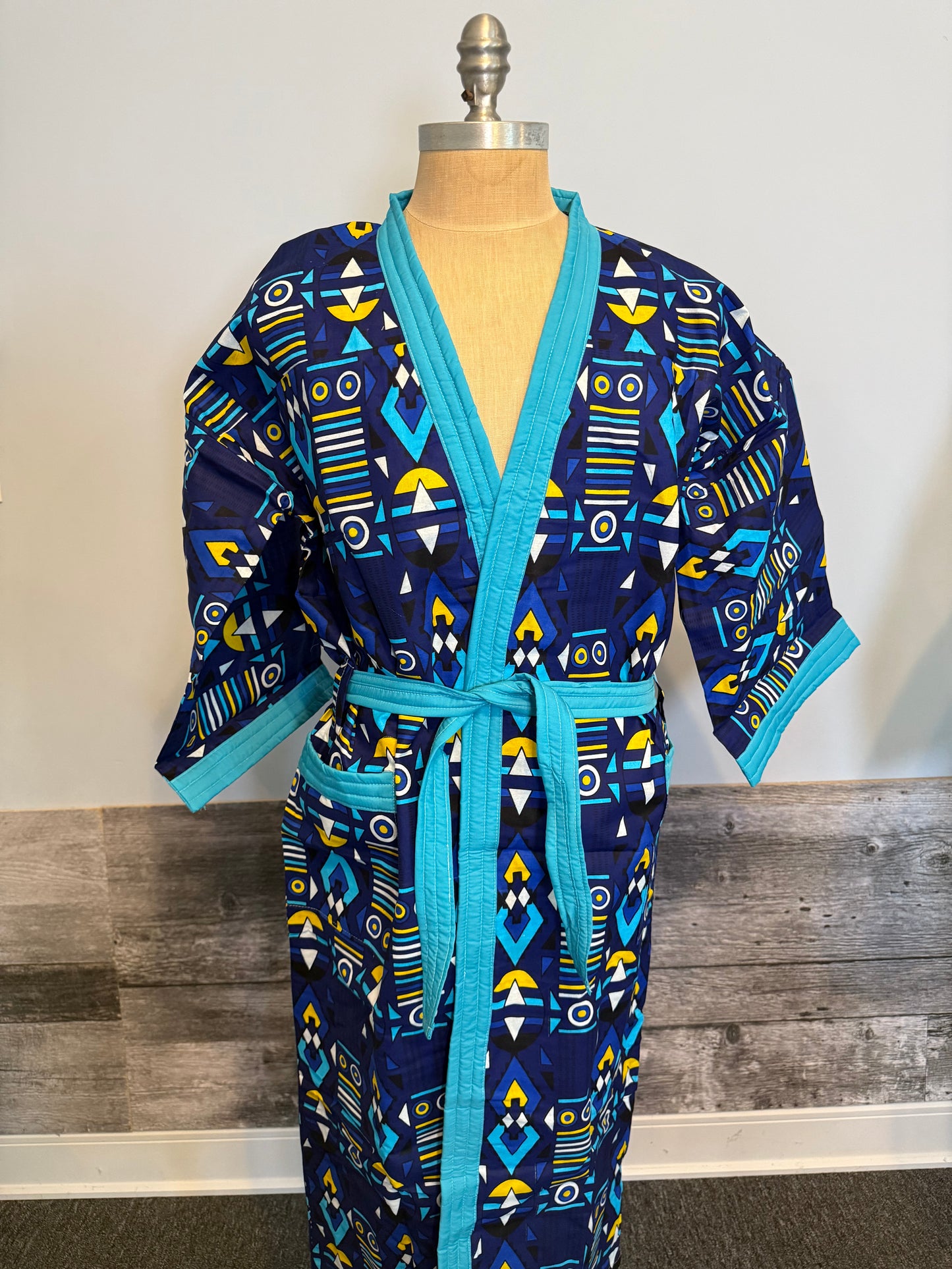 Peignoir mixte Lemah – Bleu Clair & Bleu Nuit (Peignoir & Pantoufles )