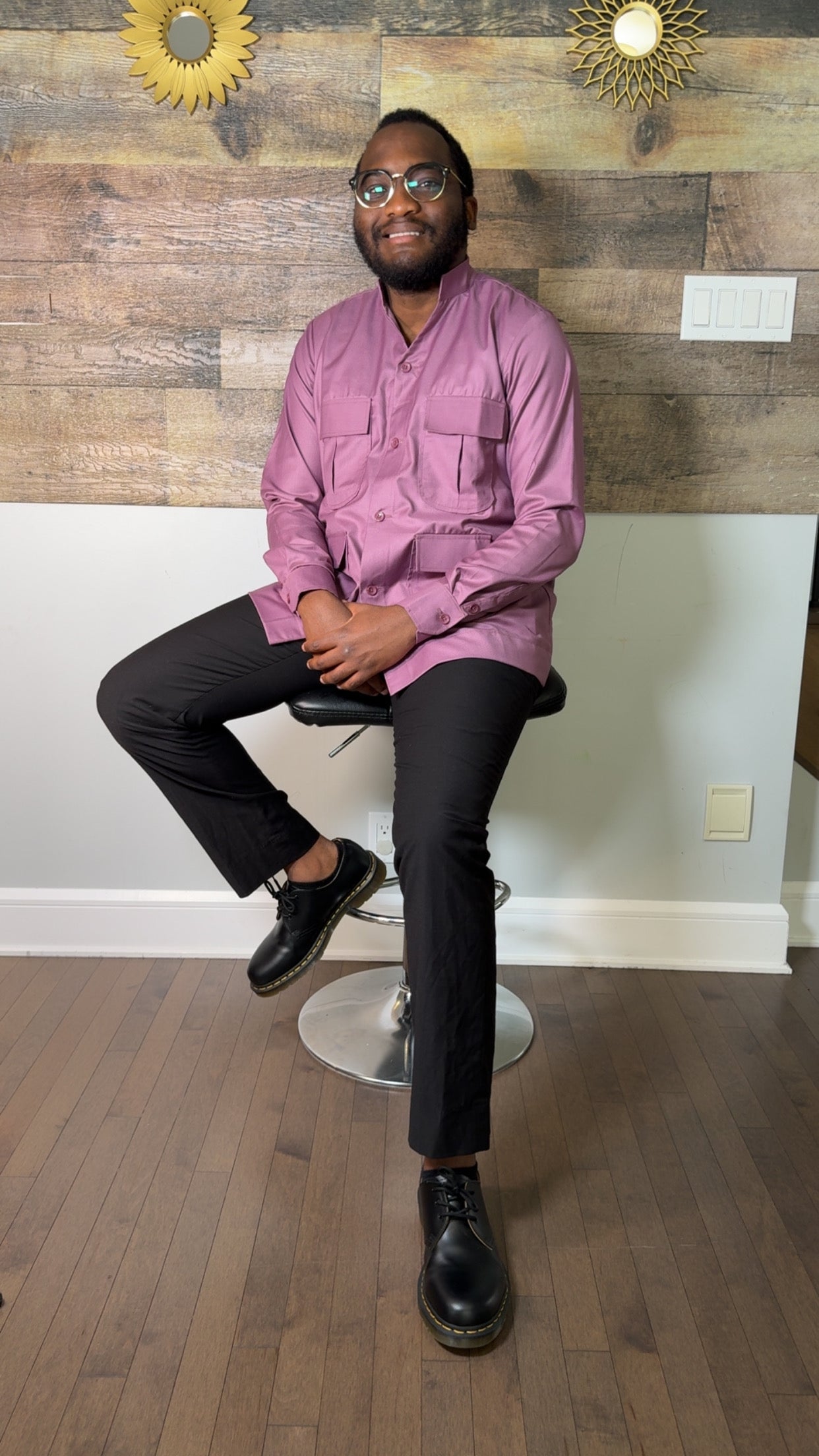 Lemah Men's Shirt – Premium Fabric | Modern African Elegance | Luxury Men's Outfit | Light Brown