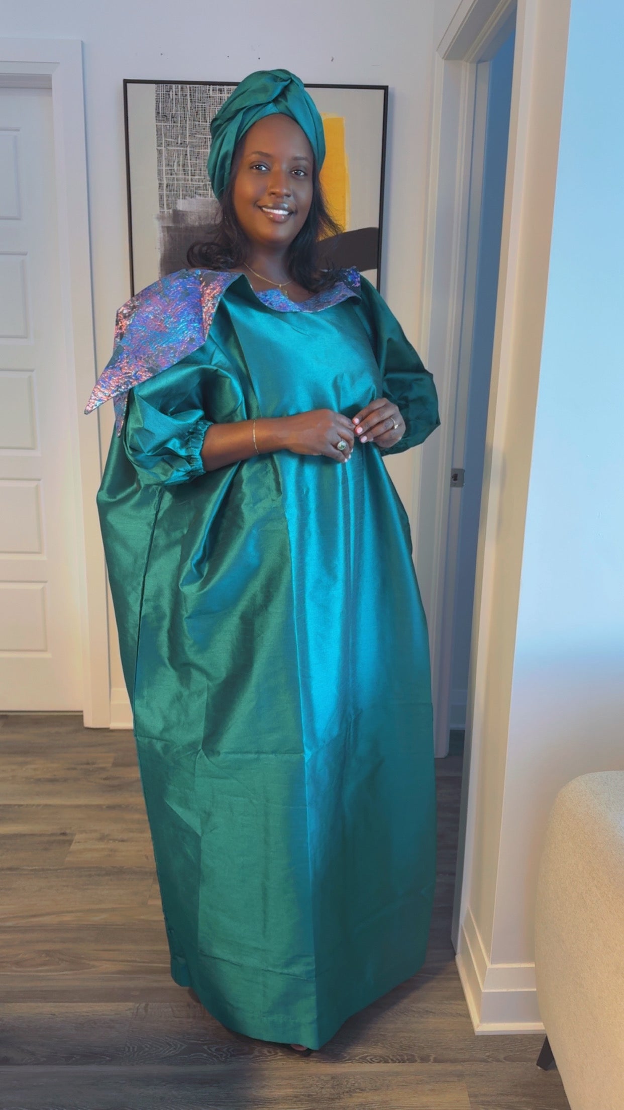 Boubou en Brocarde & Chantoum “Zaina” - Vert