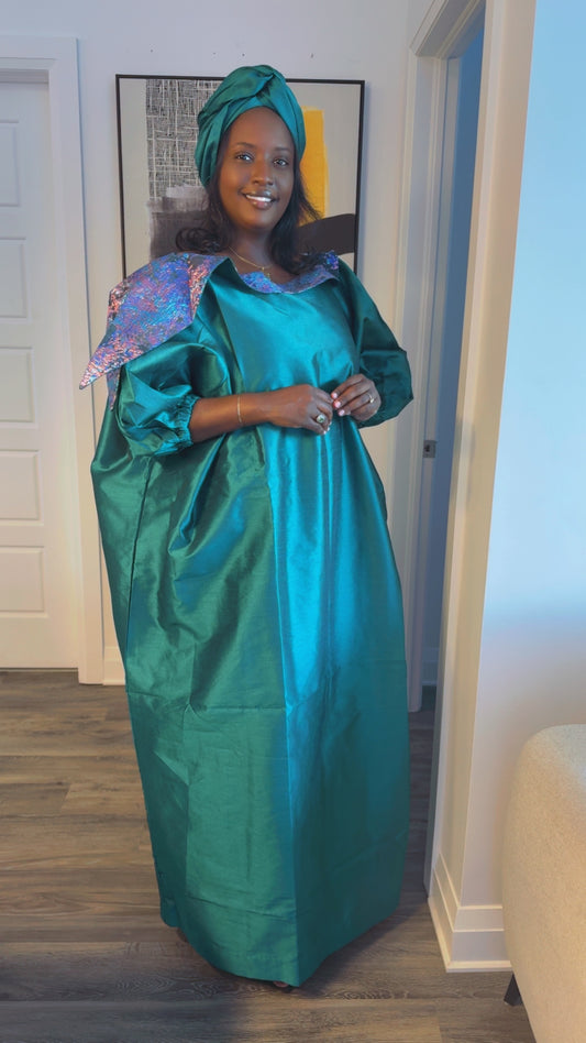 Boubou en Brocarde & Chantoum “Zaina” - Vert
