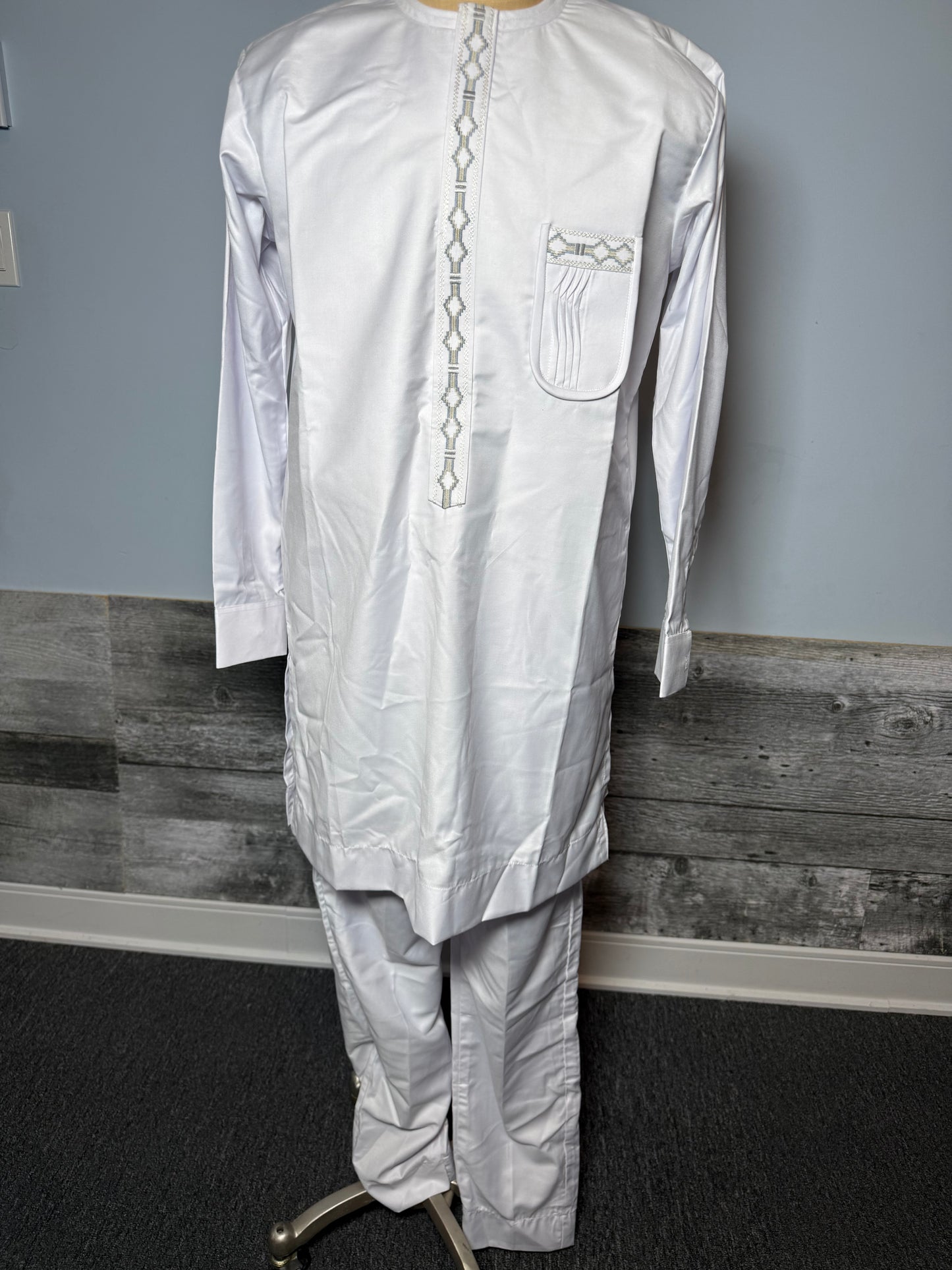 Chemise + Pantalon| Homme | Taille 43- Mode africaine| Blanc| Lemah Canada