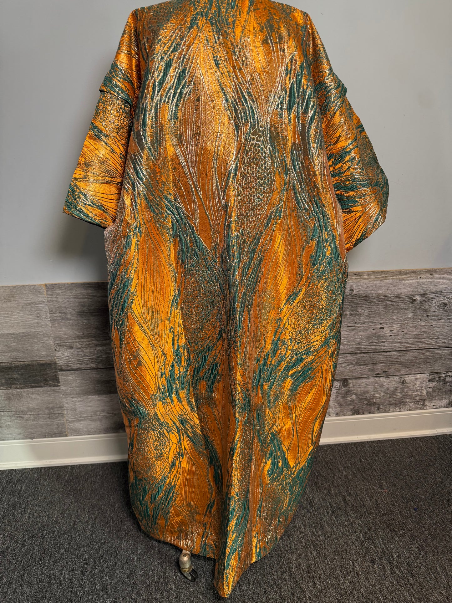 Boubou  Ensemble 3 Pièces Lemah – Robe Intérieure + Foulard | Élégance Africaine Luxe | Dore Mix