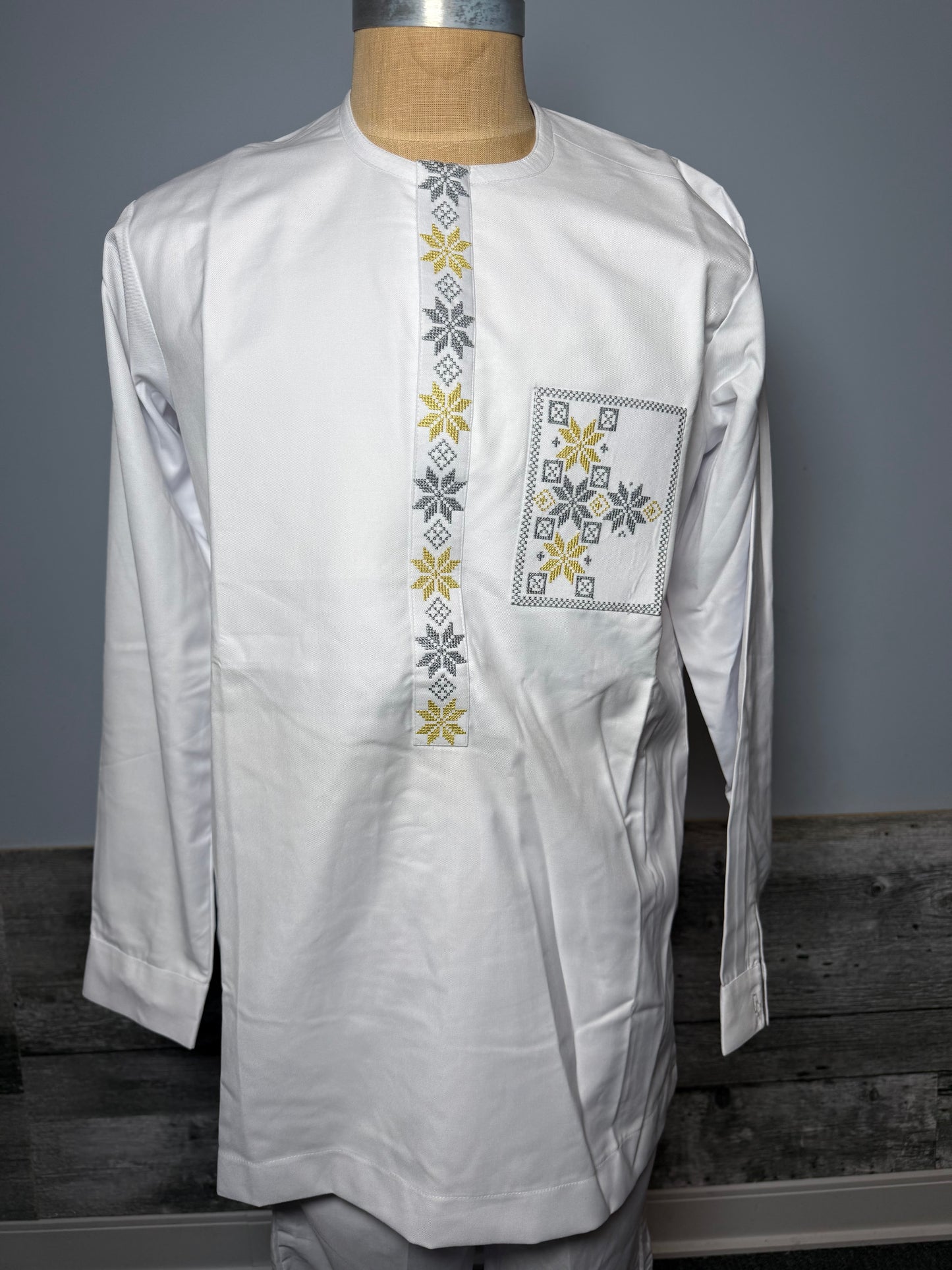 Chemise + Pantalon| Homme | Taille 43- Mode africaine| Blanc | Lemah Canada