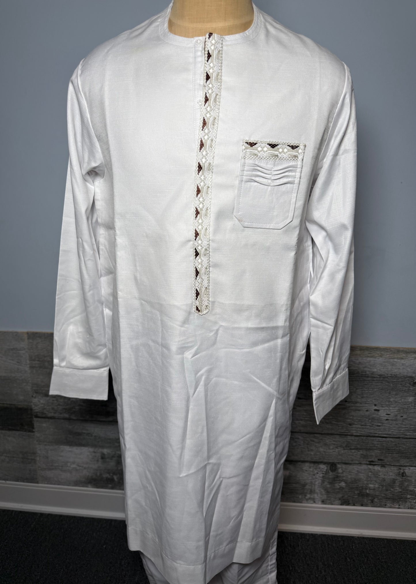 Chemise + Pantalon| Homme | Taille 43- Mode africaine| Blanc| Lemah Canada