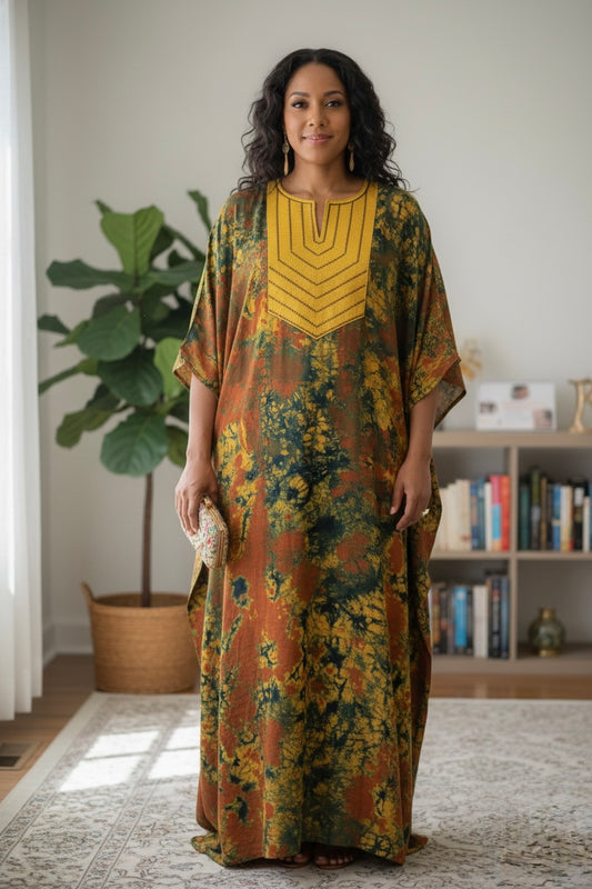 Boubou unique - Mode Africaine - Lemah Canada - Jaune Floral