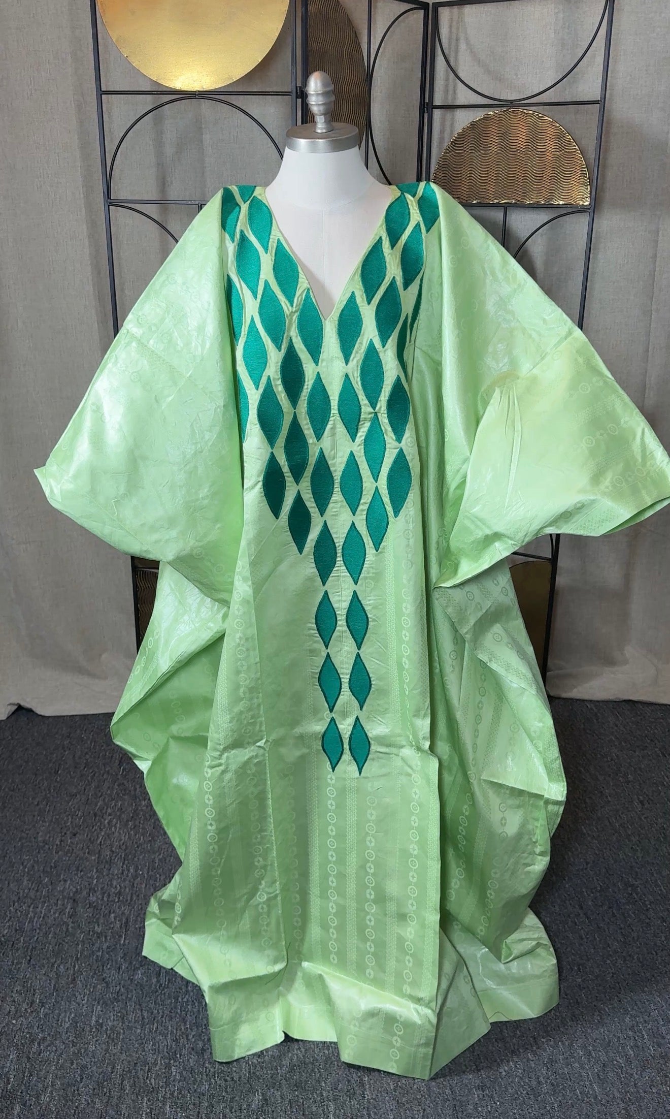 Boubou AMAYA Vert en Bazin– 3 Pièces Afro Élégance|Canada | LEMAH
