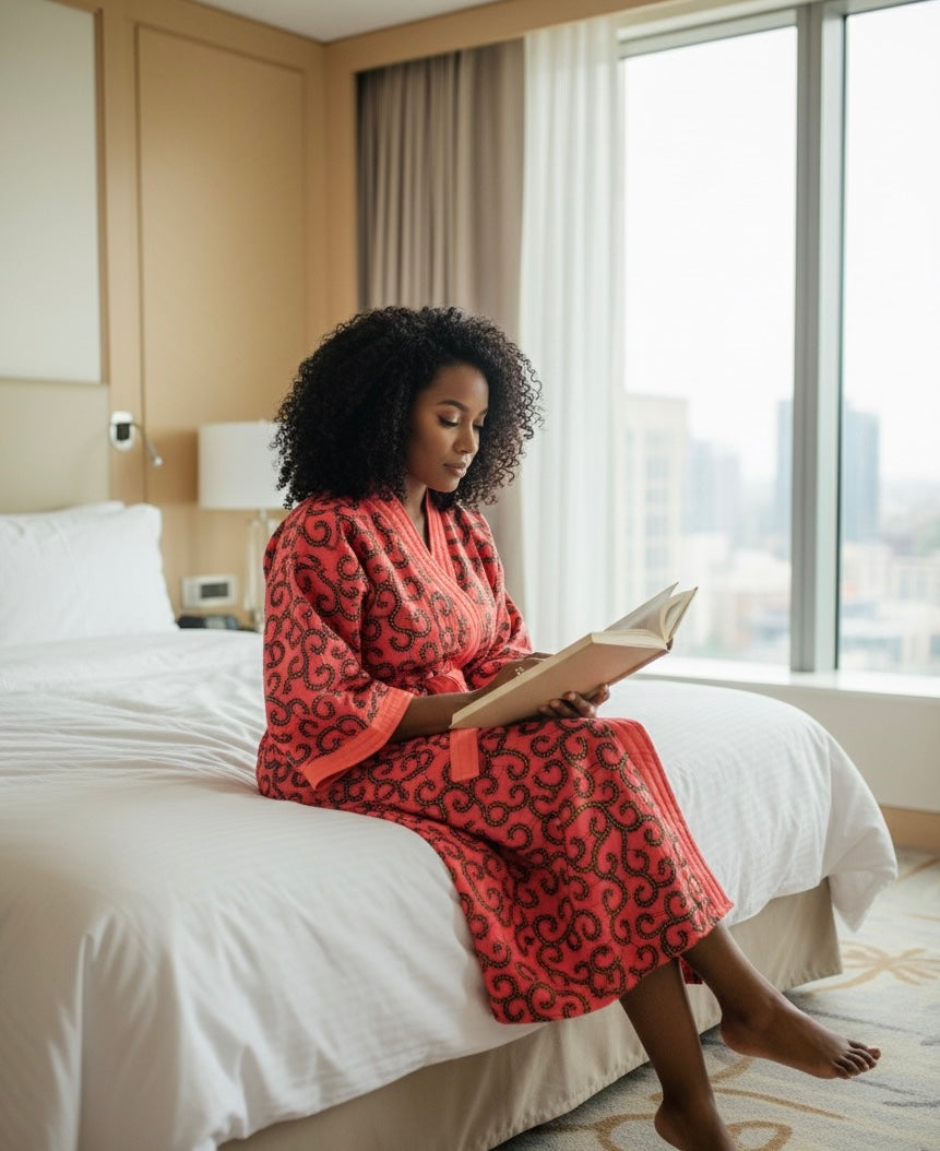 Peignoir & Pantoufles - Unisexe - Rose Fleur - Lemah Canada