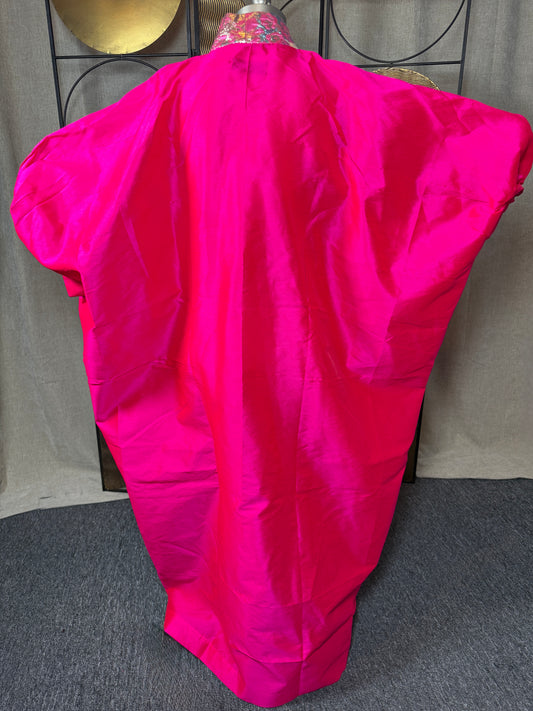 Boubou ALYA Rose Fuschia en Chantoum& Brocade – 3 Pièces Afro Élégance | LEMAH
