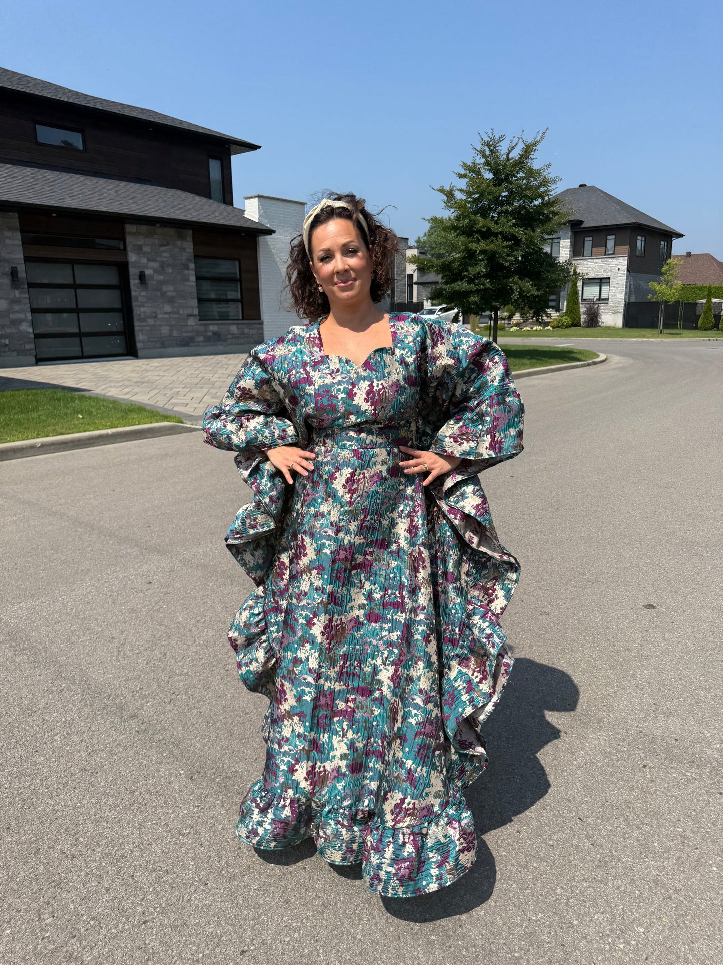 Boubou Brocade “Debra” - Floral – Lemah Canada