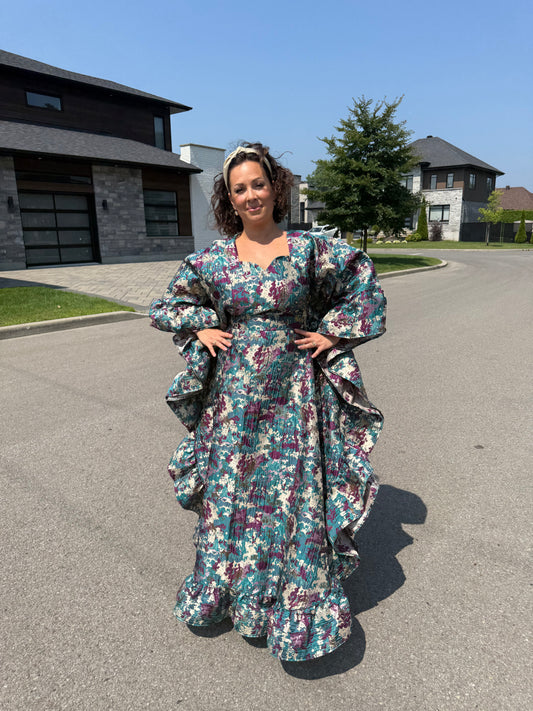 Boubou Brocade “Debra” - Floral – Lemah Canada