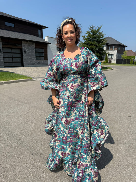 Boubou Brocade “Debra” - Floral – Lemah Canada