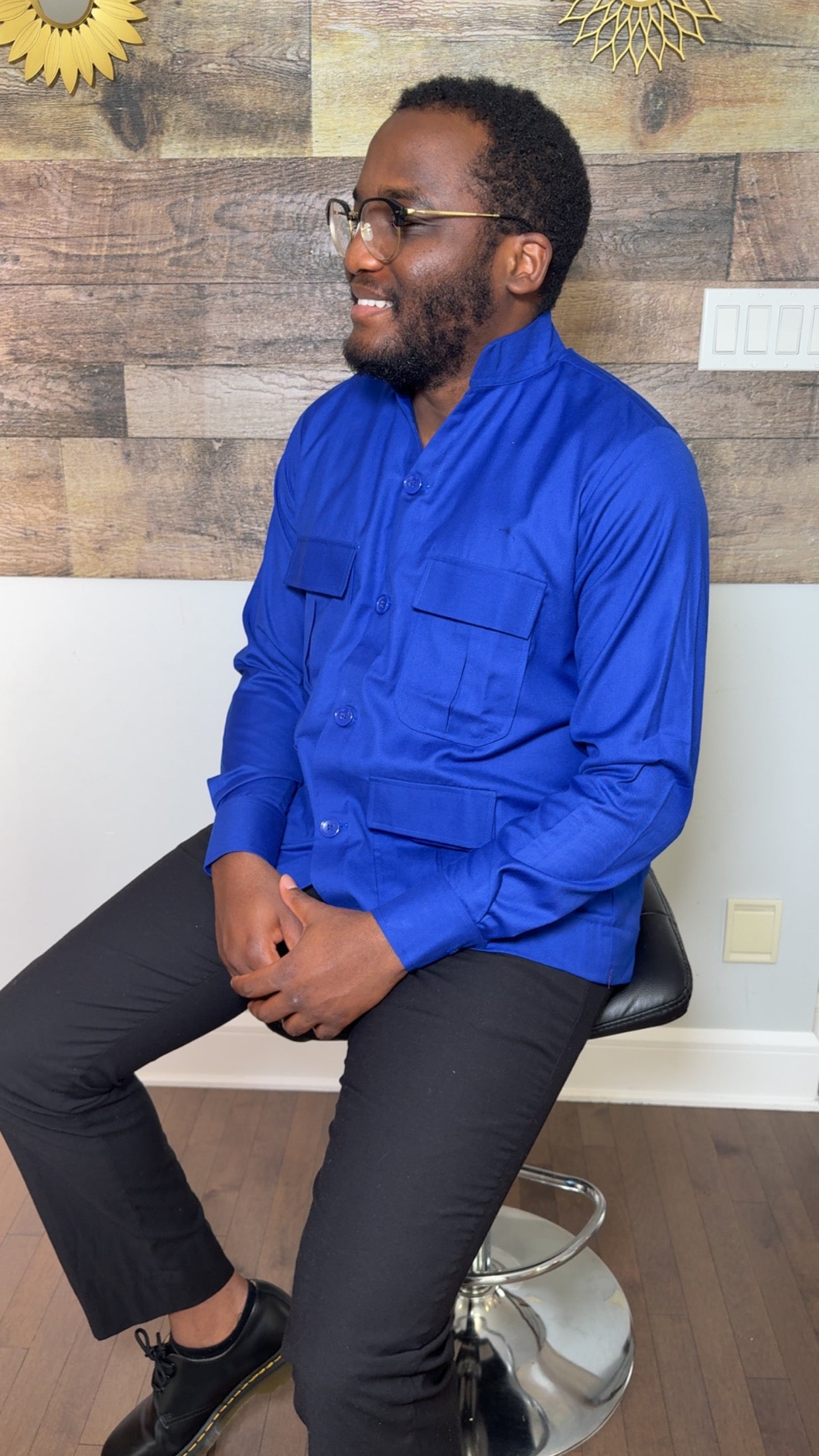 Chemise Homme Lemah – Tissu Premium | Élégance Africaine Moderne | Tenue Luxe Homme - Bleu