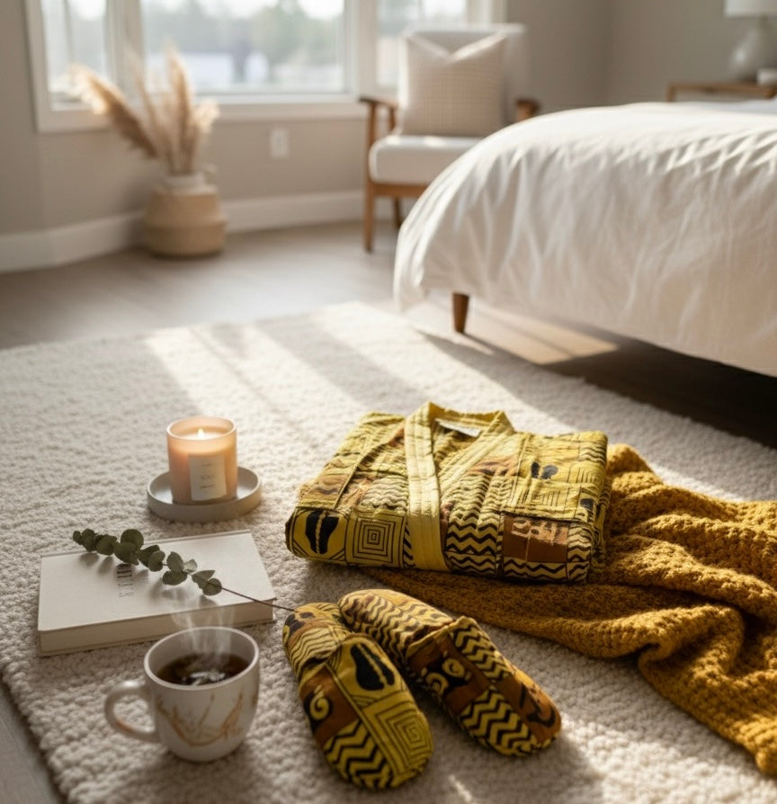 Peignoir & Pantoufles Jaune - Lemah - unisexe