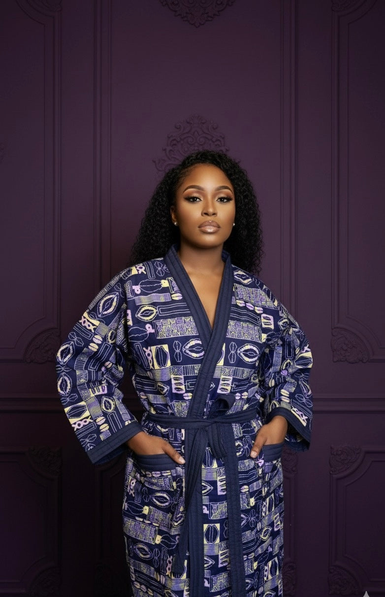 Peignoir Unisexe - Lemah -Violet Sombre - Peignoir & Pantoufles
