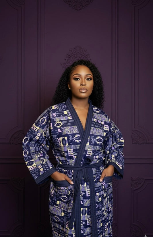 Peignoir Unisexe - Lemah -Violet Sombre - Peignoir & Pantoufles