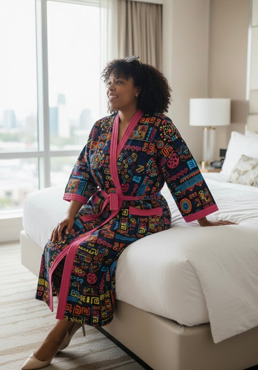 Peignoir & Pantoufle - Rose & Multicolore - Unisexe - Lemah Canada