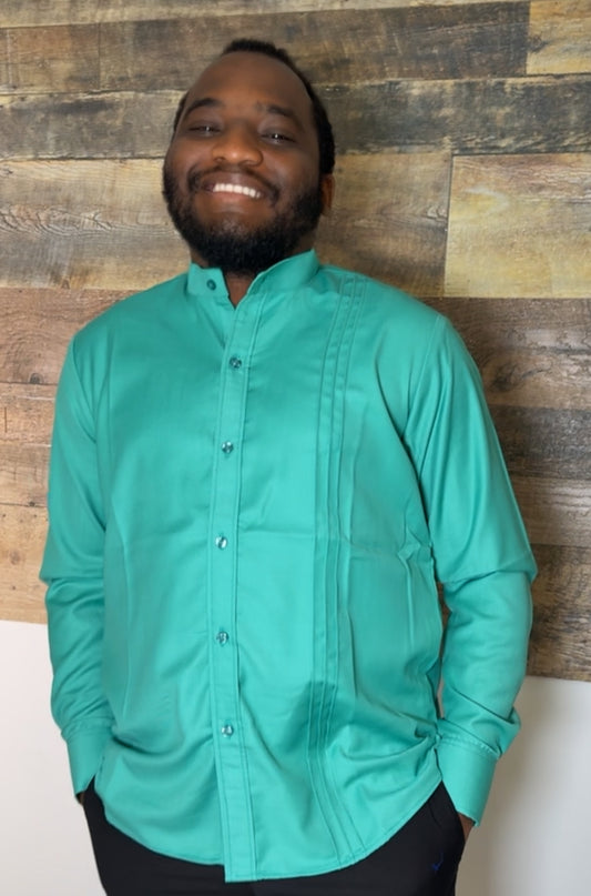 Chemise Homme Lemah – Tissu Premium | Élégance Africaine Moderne | Tenue Luxe Homme | Vert