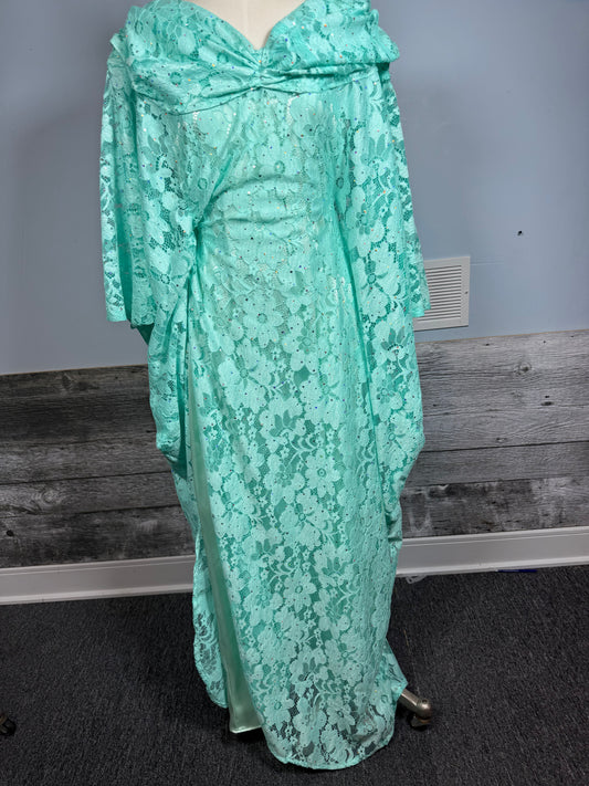 VALERIA - BOUBOU EN DENTELLE - BLEU AQUA