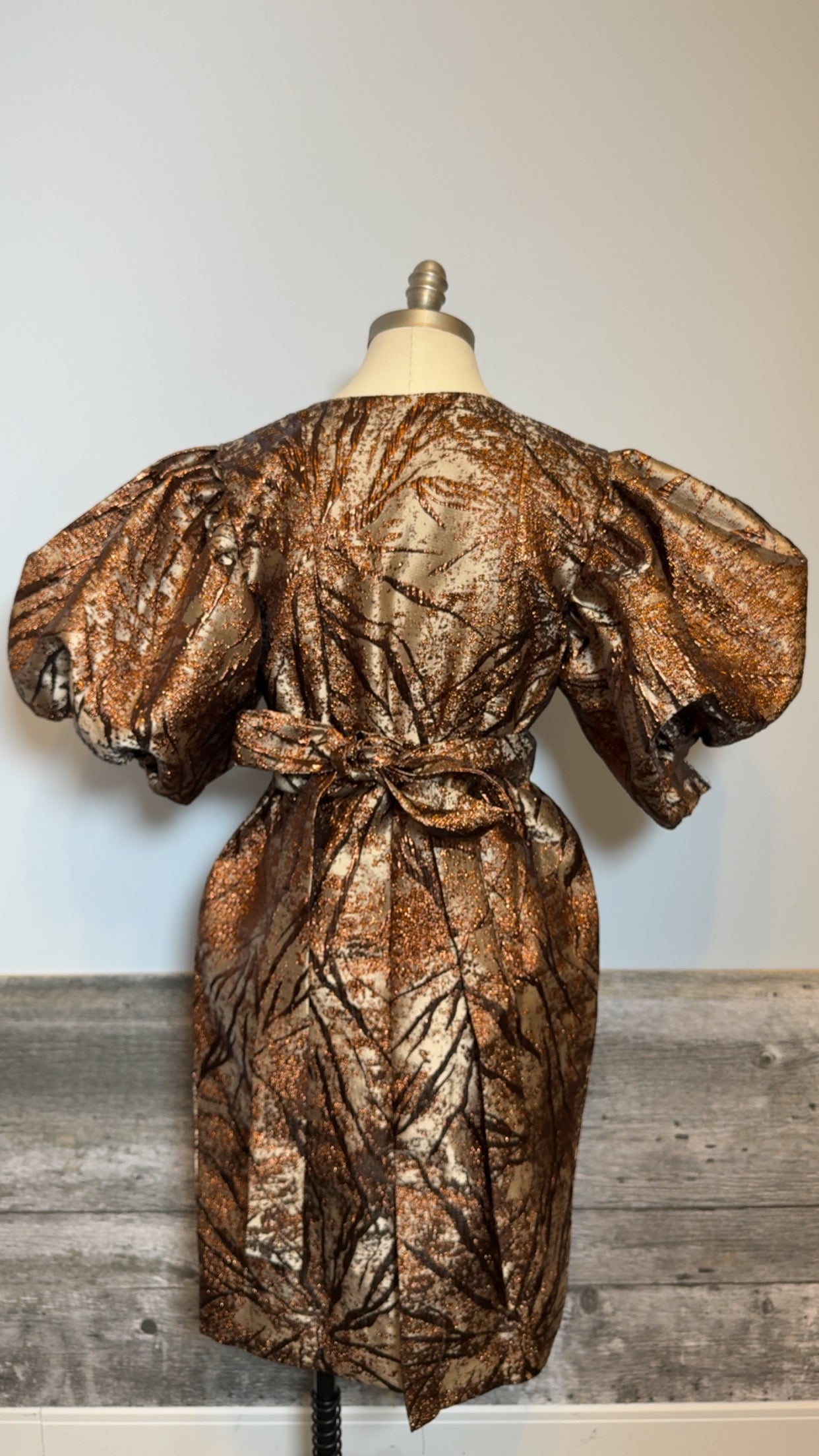 LUXURY SHORT BROCADE - Habiba - MARRON CHOCOLAT
