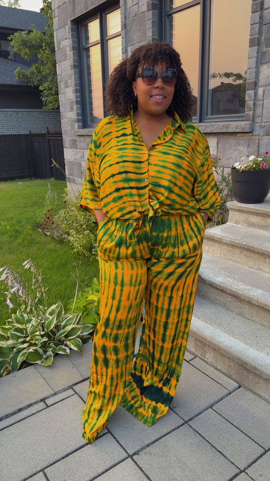 XL - XXL - Chemise & Pantalon - Jaune & Vert