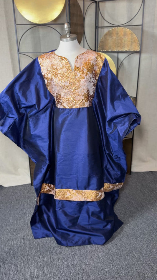 Boubou ANYA | Bleu nuit | Chantoum| Brocade |3 pièces | Lemah Canada