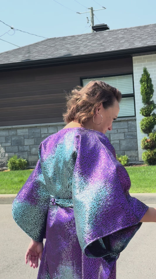 BOUBOU BROCADE COURT- LAURE - Violet &Gris-Lemah Canada