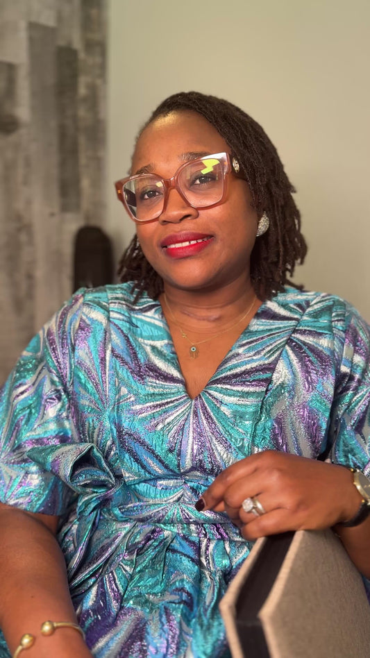 Robe bleu floral  Patricia |Brocarde | 3 pièces