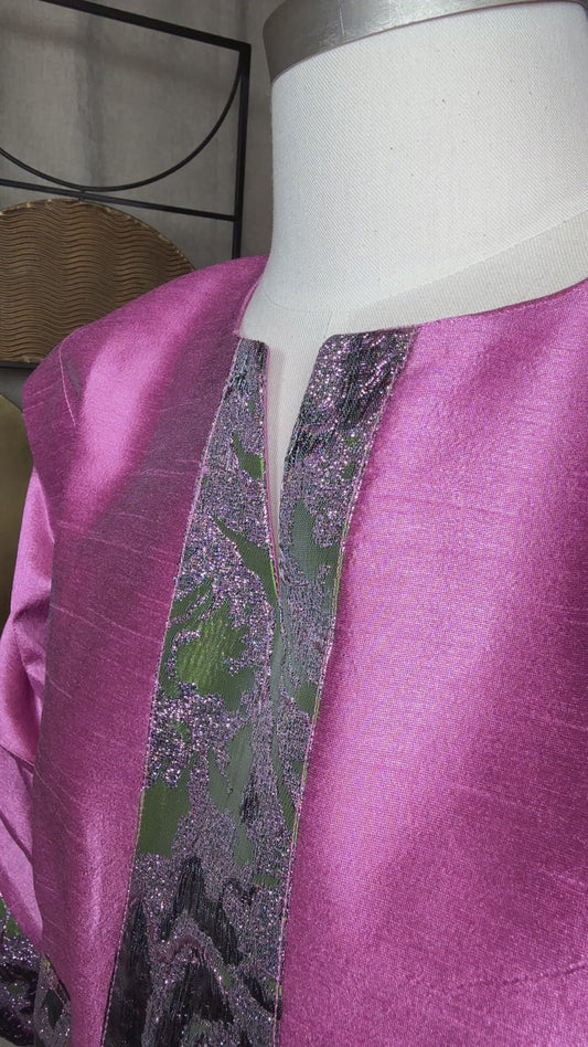 Robe ALINA  rose chantoum – 3 Pièces Afro Élégance | LEMAH